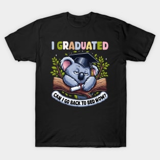 I Graduated Can I Go Back To Bed Now Funny 2024 Graduation T-Shirt